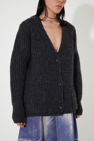 HEAP layer knit cardigan グレー layer knit cardigan – HEAP