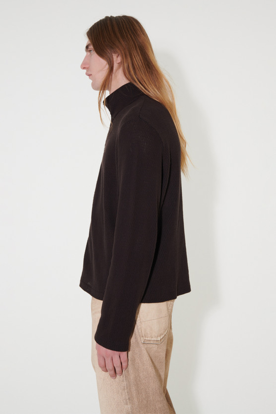 Our Legacy - Full Zip Polo Brown Sparse Cotton