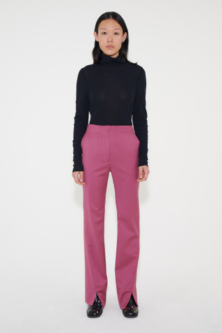 Sharp Trousers Pink Fluid Wool