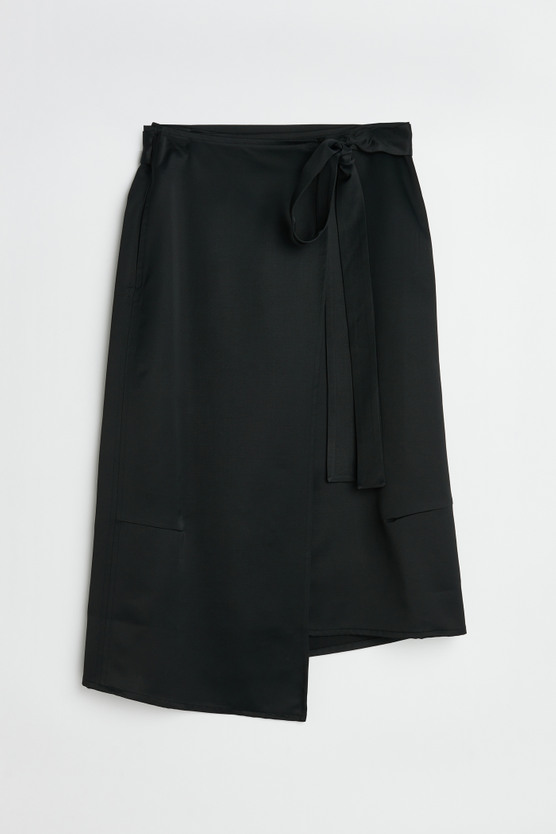 Our Legacy - Wrap Sarong Skirt Black Emotional Sateen