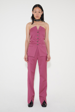 Blazer Top Pink Fluid Wool