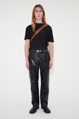 Formal Moto Cut Cageian Black Fake Leather