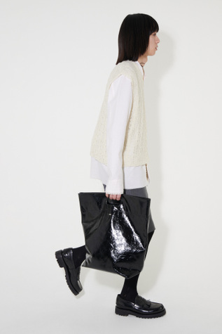 3house着用 our legacy knit vest 46 Our Legacy - Knitted Vest White Sheer Cable