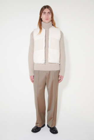 Reversible Shearling Vest Royal White