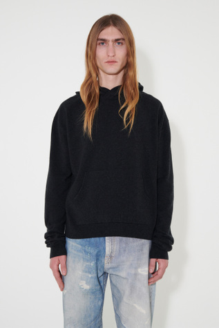 Knitted Hood Anthracite Melange Wool