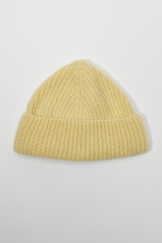 Knit Hat Canary Yellow Silk Wool