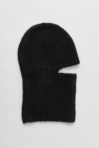 Knitted Balaclava Black Chunky Merino