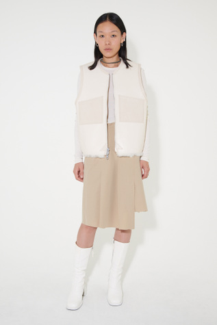 Reversible Shearling Vest Royal White