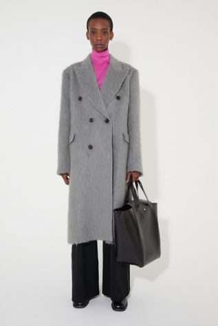 Db Coat Wishkah Grey Hairy Alpaca