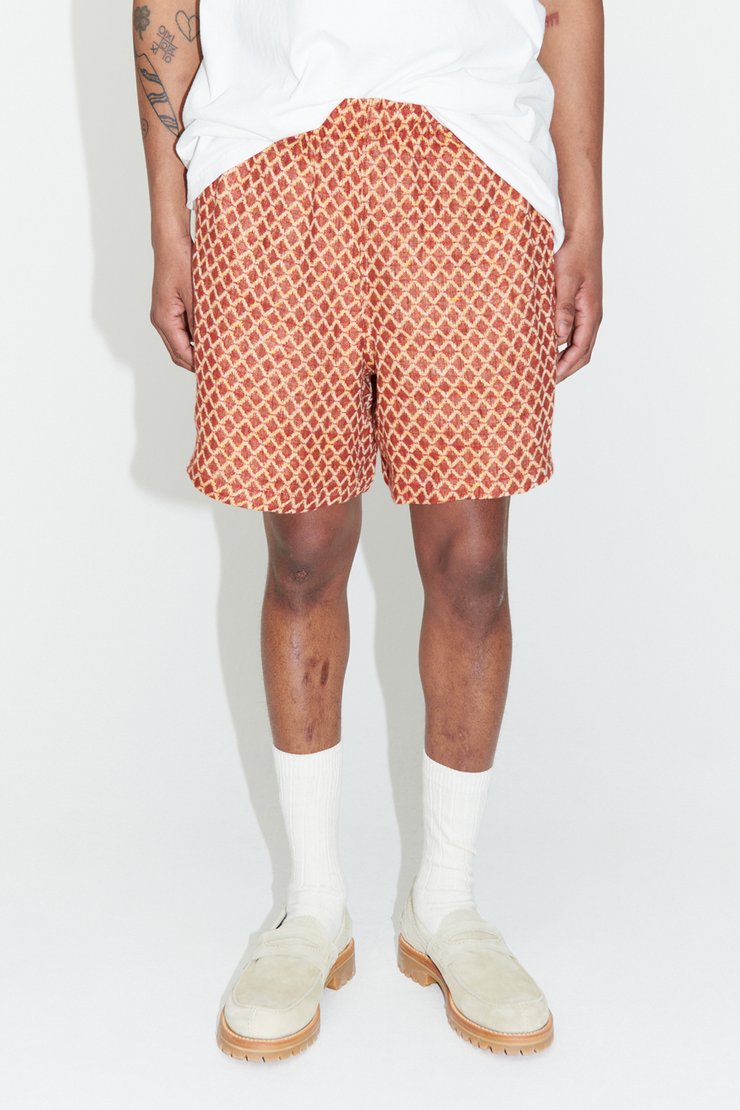Our Legacy - Laguna Short Yellow/Red Linen | Our Legacy