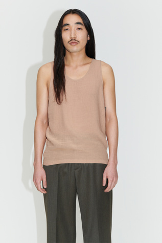 Singlet Beige Ruffle Viscose