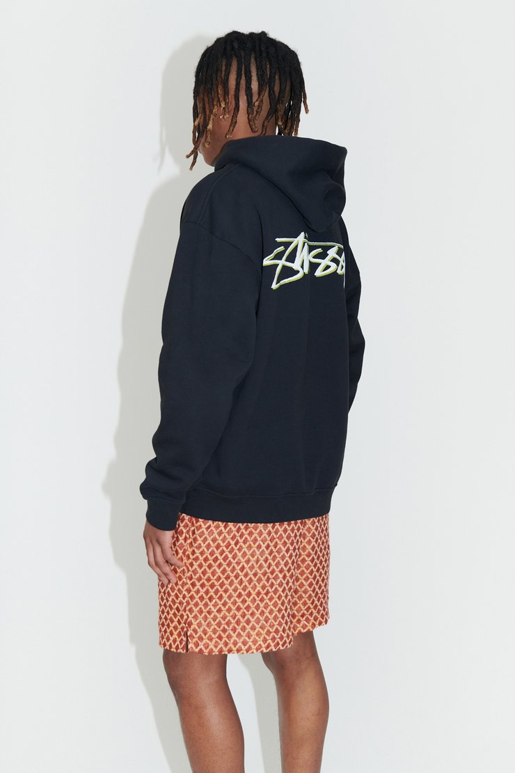 トップス DROP DEAD GR8 WASHED BLACK DEATH METAL CROPPED BOXY HOODIE / BLACK/WHITE | GR8